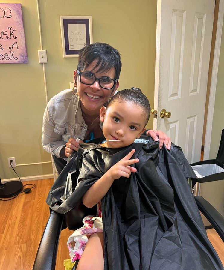 A happy girl after treatment in the salon